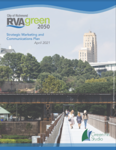 Cover of a report for the City of Richmond showing people walking across a bridge.